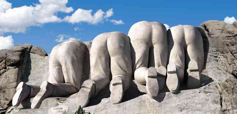 The back side of Mt. Rushmore. The back side of Mt. Rushmore.