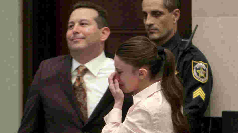 Defense attorney Jose Baez and Casey Anthony hug after the jury acquitted her of murdering her daughter, Caylee, during the trial at the Orange County Courthouse in Orlando, Fla., July 5, 2011.