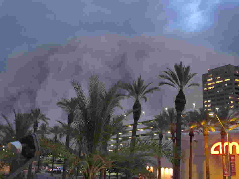 A dust storm known as a "habub" rolled over downtown Phoenix on Tuesday night (July 5, 2011), bringing strong winds and low visibility.