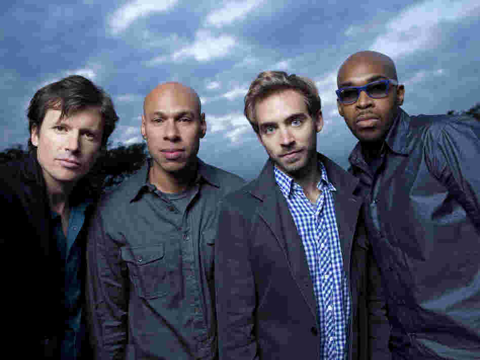 James Farm combines the talents of four in-demand jazz musicians: Matt Penman (from left), Joshua Redman, Aaron Parks, Eric Harland.
