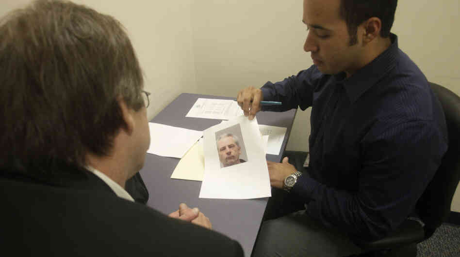 Using revamped photo lineup procedures, a Dallas police officer shows a victim of a robbery a single photo of a suspect in an interview room at police headquarters in 2009. Dallas officially adopted lineup reforms two years ago, and last month the state of Texas said all police departments must review lineup procedures. Using revamped photo lineup procedures, a Dallas police officer shows a victim of a robbery a single photo of a suspect in an interview room at police headquarters in 2009. Dallas officially adopted lineup reforms two years ago, and last month the state of Texas said all police departments must review lineup procedures.