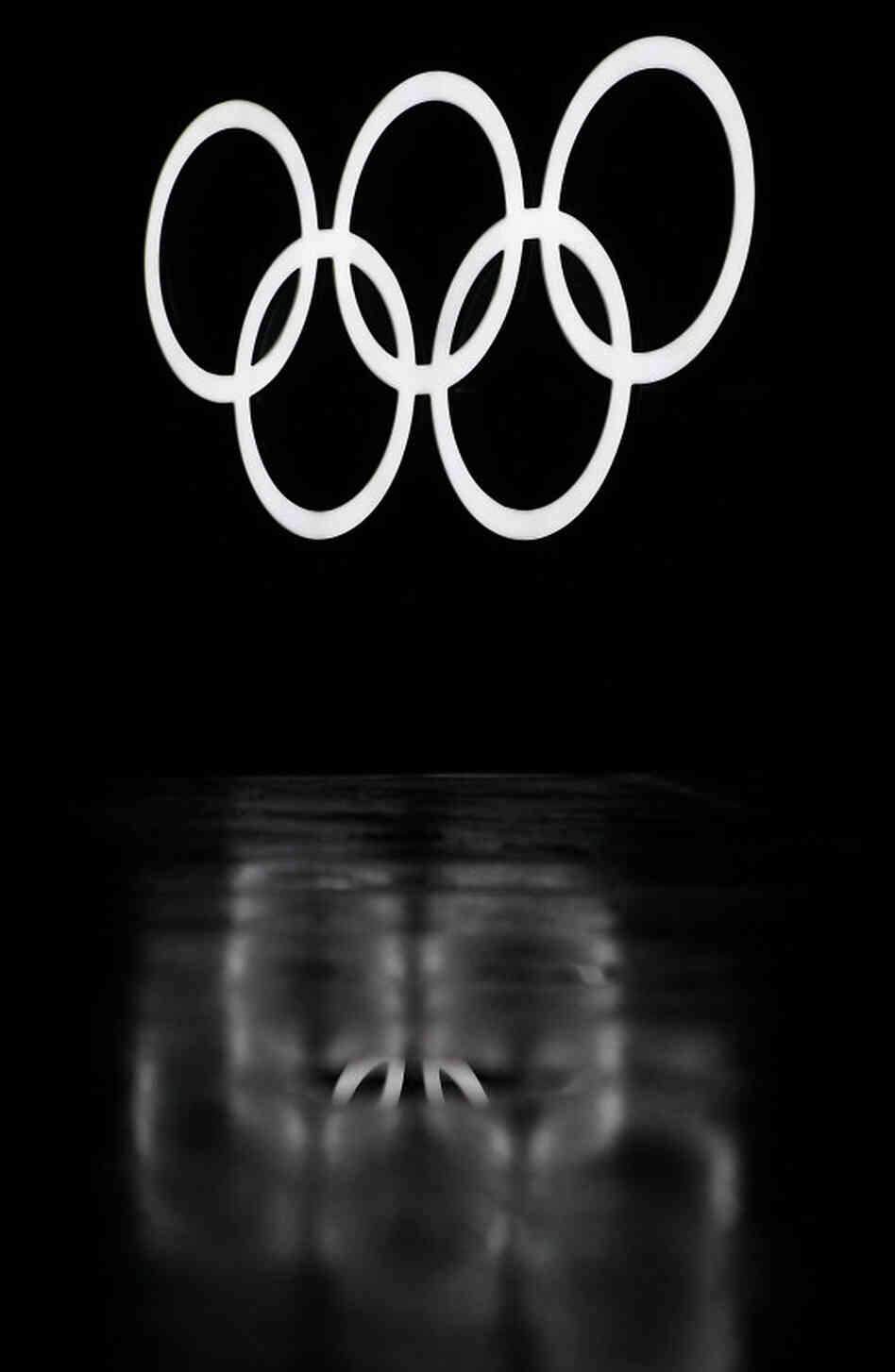 Feb. 25, 2010, file photo of the Olympic rings in Whistler, Canada, during the Vancouver Winter Olympics.