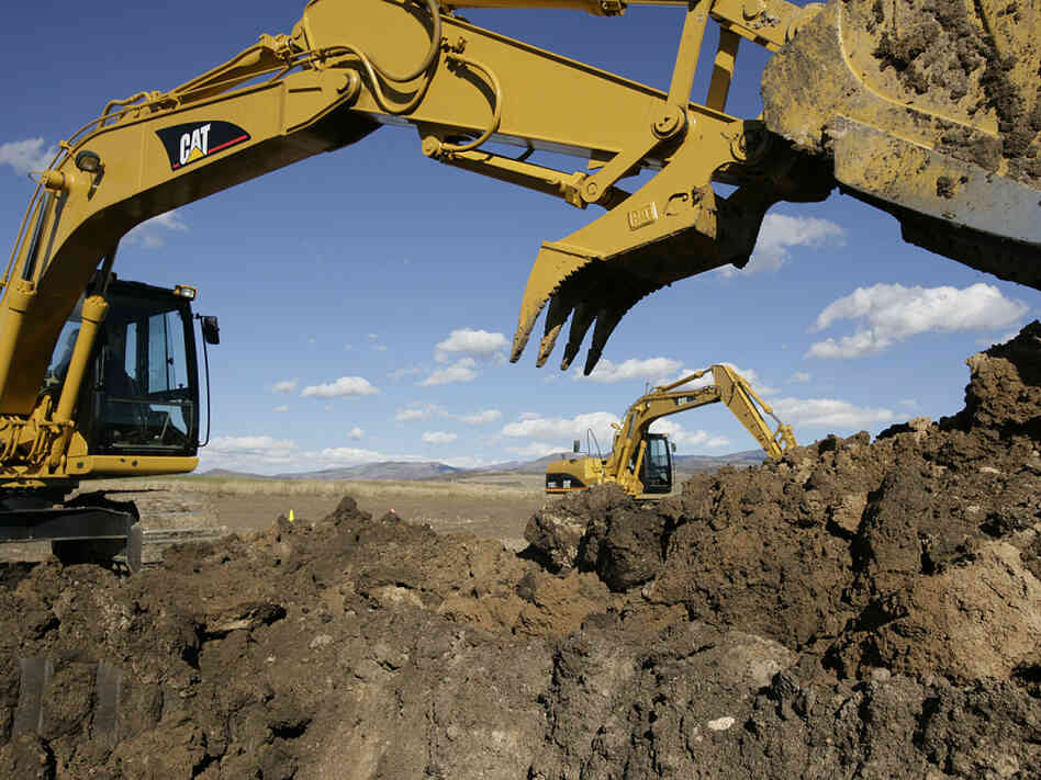 A Caterpillar Excavator at Dig This, a playground for adults that allows them to drive and operate construction equipment. A Caterpillar Excavator at Dig This, a playground for adults that allows them to drive and operate construction equipment.
