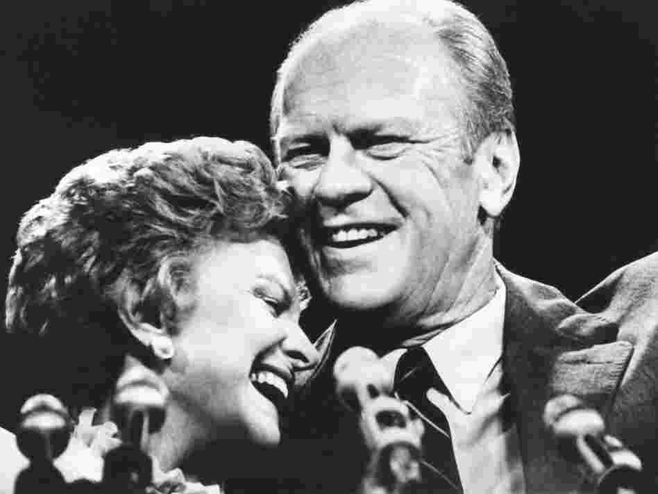 First lady Betty Ford and President Gerald Ford share a laugh together.
