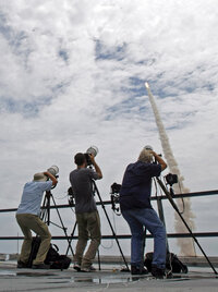 Shuttle launches have provided some of the most striking photos of the past decades and have been well documented by professional photographers.