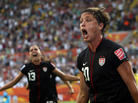 Abby Wambach of Team USA celebrates after scoring her team's equalizing goal during the FIFA Women's World Cup 2011 Quarter Final match between Brazil and USA in Dresden, Germany, on Sunday (July 10, 2011). Abby Wambach of Team USA celebrates after scoring her team's equalizing goal during the FIFA Women's World Cup 2011 Quarter Final match between Brazil and USA in Dresden, Germany, on Sunday (July 10, 2011).