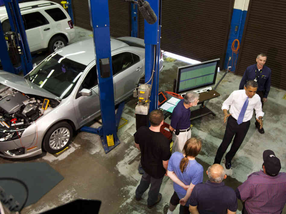President Obama tours the Automotive Training Program at the Northern Virginia Community College, Alexandria campus, in June, Va. Slower economic growth means fewer opportunities for U.S. companies, which in turn leads to less hiring. President Obama tours the Automotive Training Program at the Northern Virginia Community College, Alexandria campus, in June, Va. Slower economic growth means fewer opportunities for U.S. companies, which in turn leads to less hiring.
