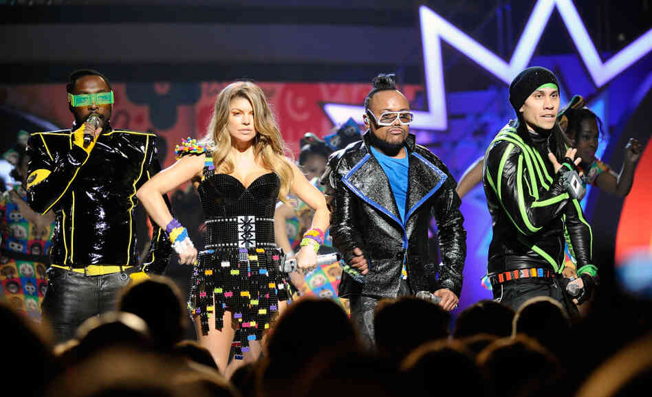 The Black Eyed Peas, from left to right: will.i.am, Fergie, Apl.de.ap and Taboo, onstage during Nickelodeon's 24th Annual Kids' Choice Awards in April The Black Eyed Peas, from left to right: will.i.am, Fergie, Apl.de.ap and Taboo, onstage during Nickelodeon's 24th Annual Kids' Choice Awards in April