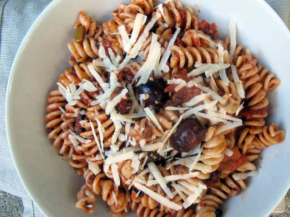 Fusilli With Fresh Herbs And Chopped Olives