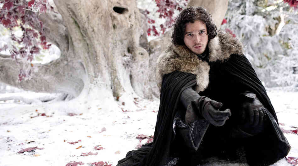 Kit Harington plays Jon Snow in HBO's adaptation of Game of Thrones. In George R.R. Martin's latest novel, A Dance with Dragons, Snow has just been elected Lord Commander of the Night's Watch. Kit Harington plays Jon Snow in HBO's adaptation of Game of Thrones. In George R.R. Martin's latest novel, A Dance with Dragons, Snow has just been elected Lord Commander of the Night's Watch.