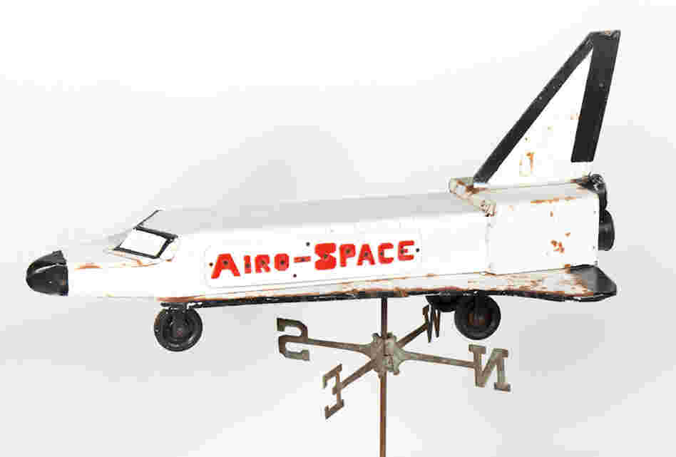 A weather vane made by a Pennsylvania farmer during the  1980s is the one Space Shuttle-themed artifact John Kleeman has in his collection at the Space Age Museum.