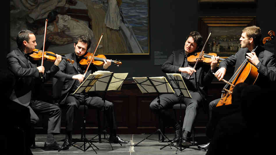 The Ebène Quartet plays everything from surf rock and jazz standards to Debussy and Ravel. The Ebène Quartet plays everything from surf rock and jazz standards to Debussy and Ravel.