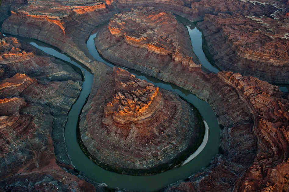 "The Loop" is located six miles above the Green River confluence in Canyonlands National Park, 50 miles downstream of Moab, Utah.