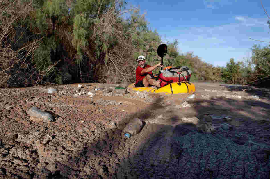 Jon Waterman, who paddled the entire 1,450 miles of the Colorado, comes to the river's unnatural end, two miles into Mexico, trapped in a pool of plastic, fertilizers and mud. (He completed the journey on foot.) By the time the Colorado River reaches its delta, its water has been reused eight times.