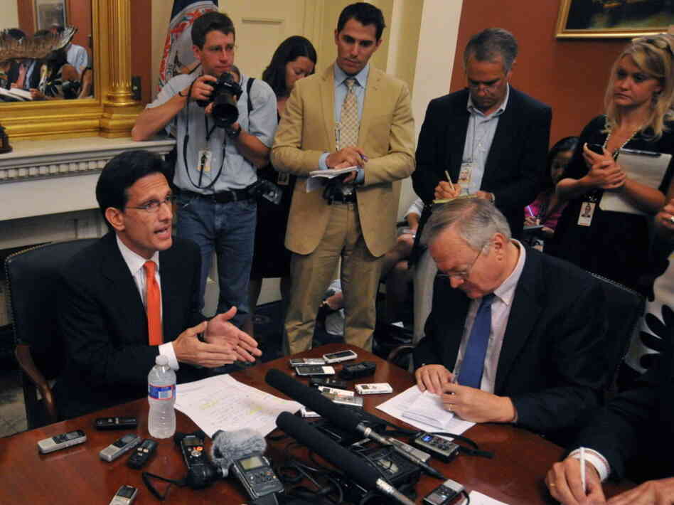 House Majority Leader Eric Cantor (R-VA) speaks to reporters on July 11. House Majority Leader Eric Cantor (R-VA) speaks to reporters on July 11.