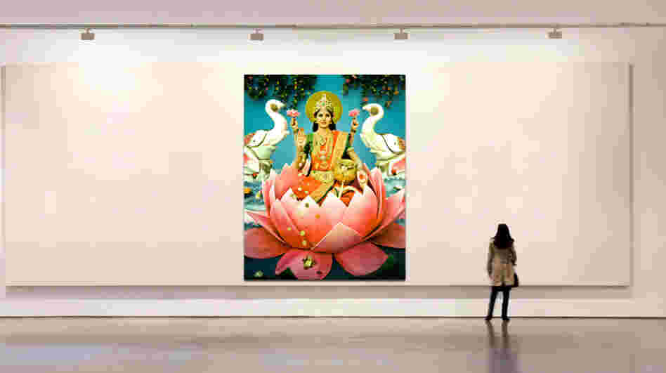 "I see Darshan displayed as an installation of 6-feet-tall prints," she writes. "An exhibit will be designed to evoke the experience of a Hindu temple."