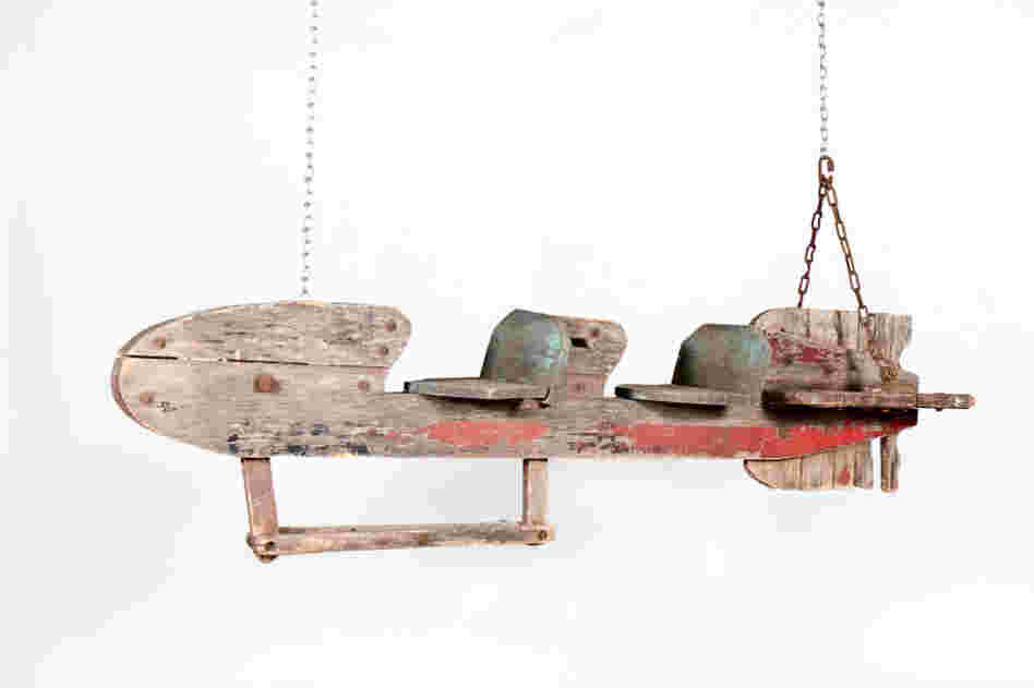 A handmade wooden rocket swing from the Adirondacks, circa 1938