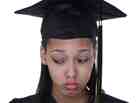 A sad graduate. A sad graduate.