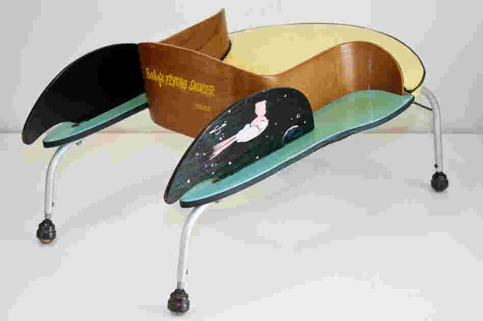 "Baby's Flying Saucer," an infant walker from the 1950s