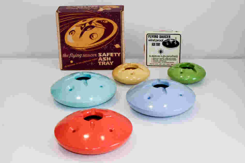 Flying-saucer ashtrays, made by Space Age Products in the 1960s
