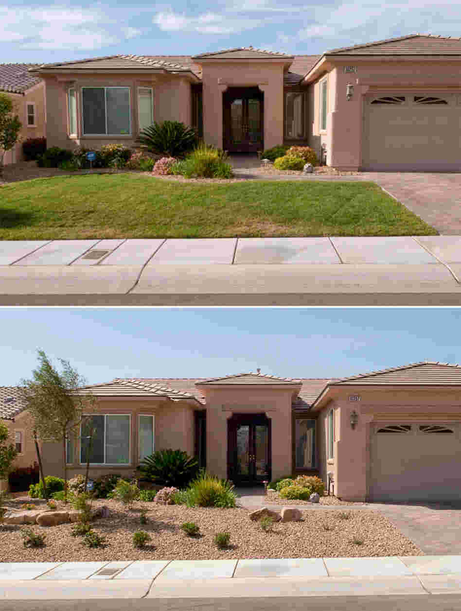 "Xeriscaping," a term trademarked in Denver for creating lawns of native plants that require little water, is encouraged in Las Vegas.