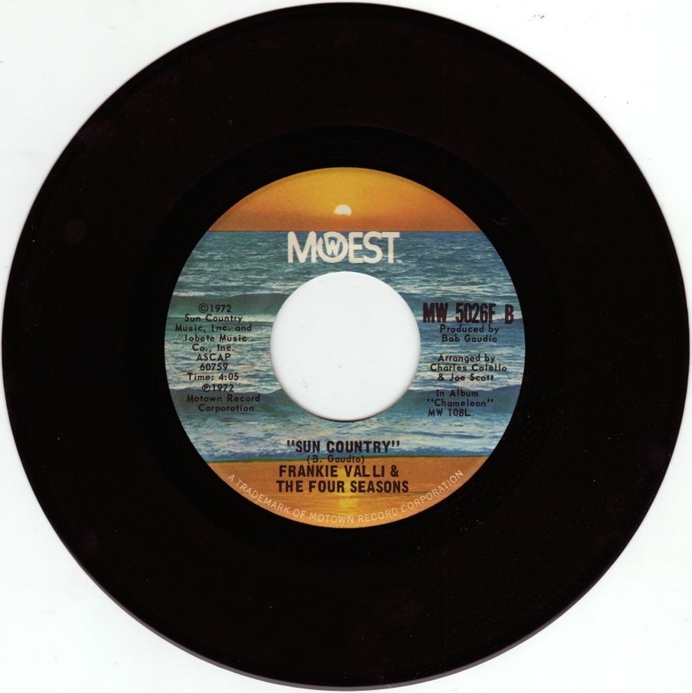 A 1972 single by Frankie Valli & The Four Seasons, featuring MoWest's sun-kissed label art.