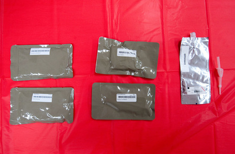 Food packets containing the astronauts' Food packets containing the astronauts'