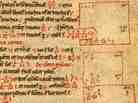 A page from the Liber Abaci manuscript. Leonardo da Pisa wrote symbolic calculations in the margin to illustrate the methods described in the text. Click Here For A Closer Look