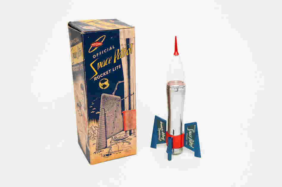 The "Official Space Patrol Rocket" flashlight, made by Ray-O-Vac in the 1950s