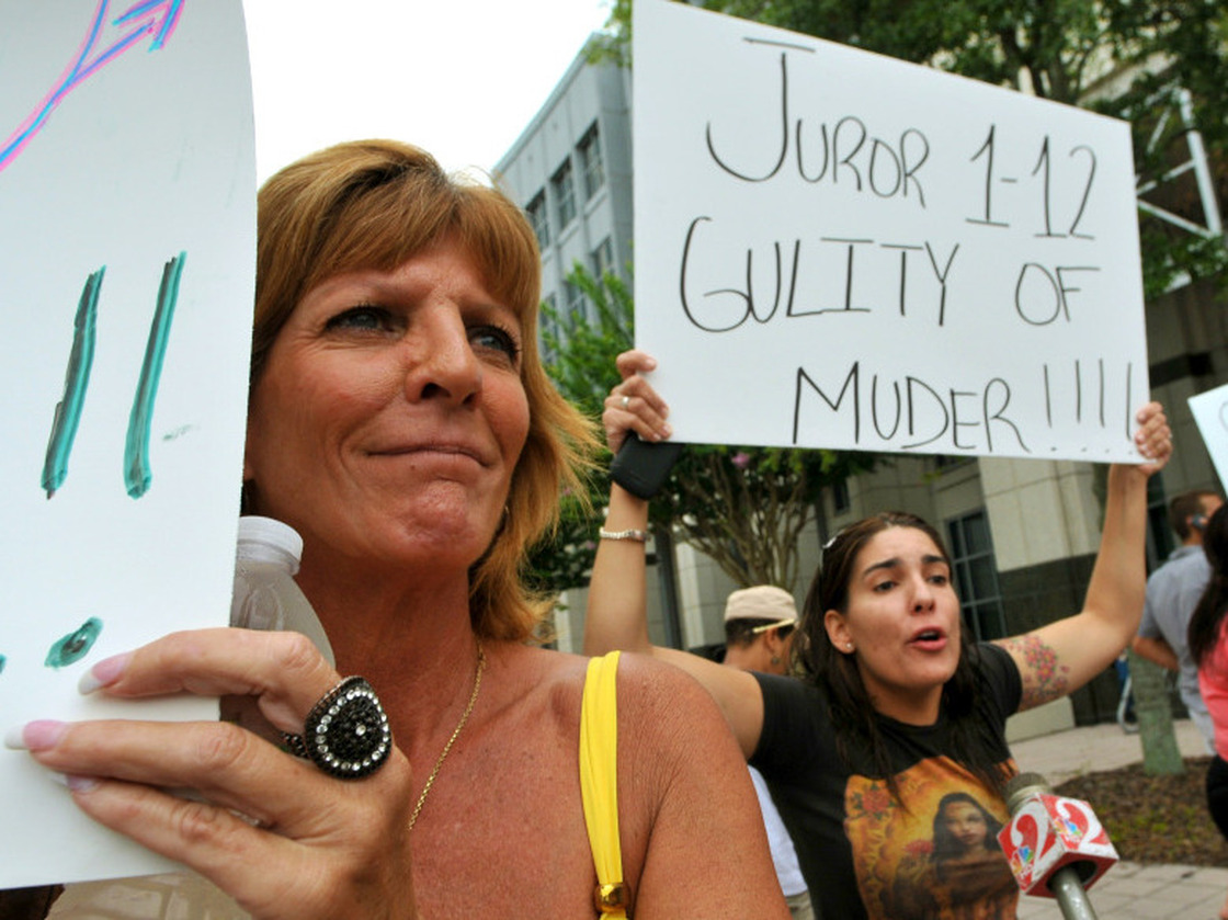 Protesters blast the Casey Anthony verdict outside of the Orange County Courthouse in Orlando, Florida. Some have vented their fury at the 12-person jury.