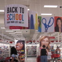 Back-to-school banners greet shoppers at a Target store in Columbia, Md. Back-to-school banners greet shoppers at a Target store in Columbia, Md.