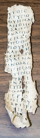 A reproduction of a 3rd century papyrus of text from the book of John. A reproduction of a 3rd century papyrus of text from the book of John.