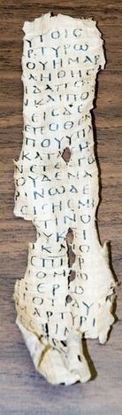 A reproduction of a 3rd century papyrus of text from the book of John.