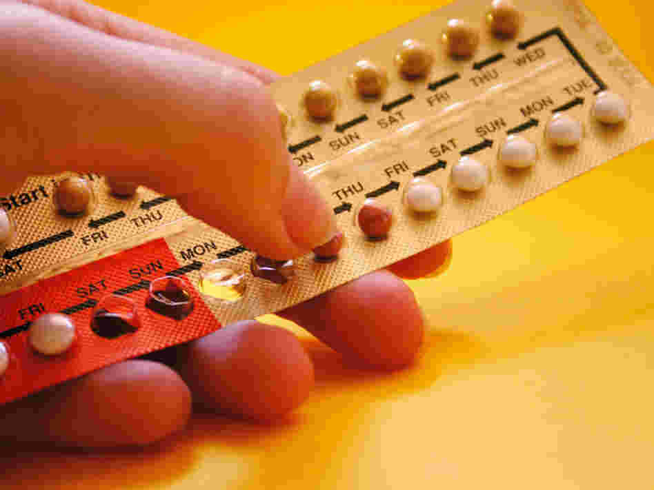 A strip of birth control pills. A strip of birth control pills.