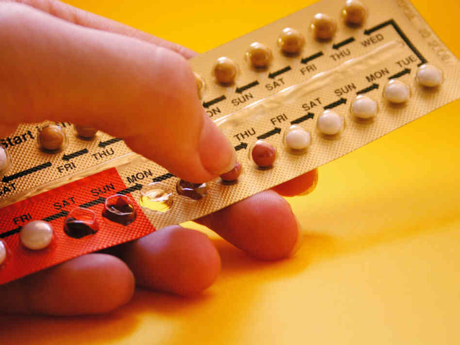A strip of birth control pills. A strip of birth control pills.