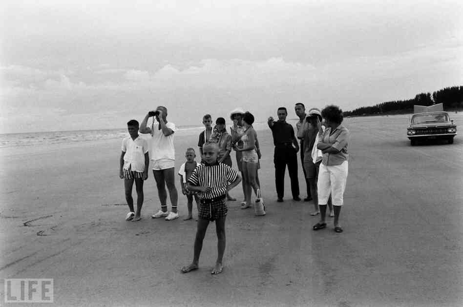 Glenn, Gus Grissom and Alan Shepard with their families, Cape Canaveral, 1961. 