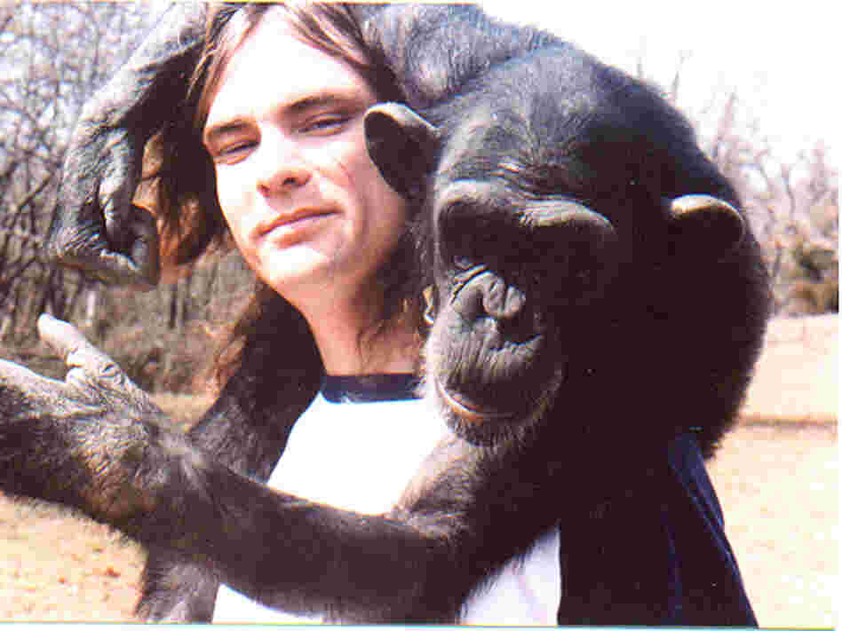 Bob Ingersoll (left) spent nine years with Nim, the subject of an experiment to see if apes could communicate with humans using sign language. Ingersoll is now the president of Mindy's Memory Primate Sanctuary.