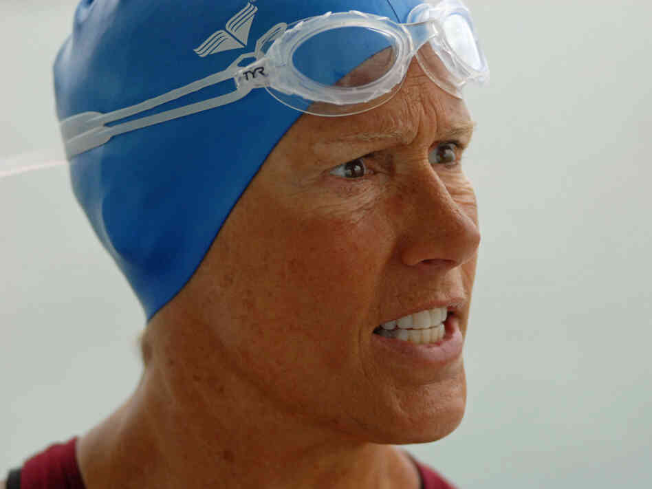 Diana Nyad speaks with one of her staff before a training swim July 5, off the coast of Key West, Fla. Diana Nyad speaks with one of her staff before a training swim July 5, off the coast of Key West, Fla.