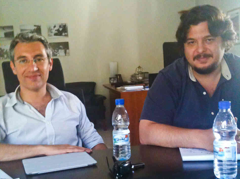 Ammar Alani (left) and Rami Omran created an advertising campaign in Syria with the help of friends in the media business, to call for a middle-ground solution to the ongoing crisis. Ammar Alani (left) and Rami Omran created an advertising campaign in Syria with the help of friends in the media business, to call for a middle-ground solution to the ongoing crisis.