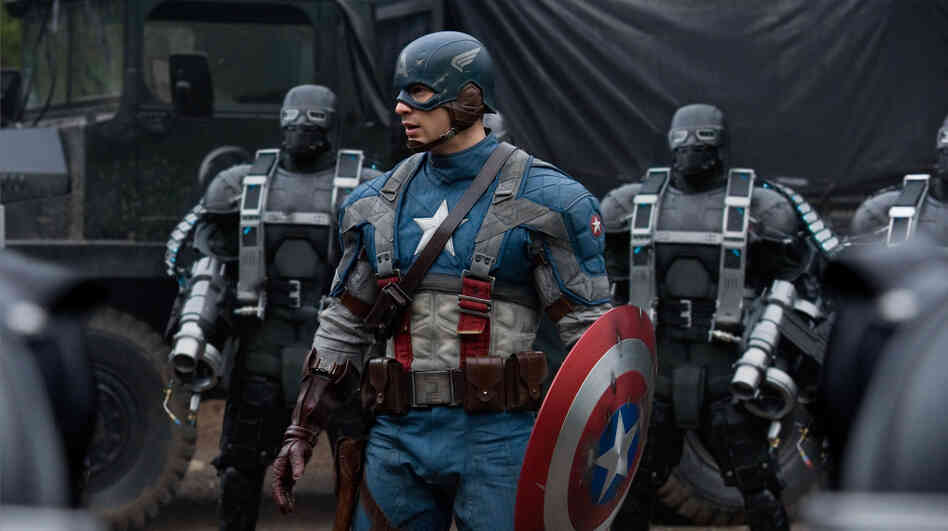 Captain America (Chris Evans, center) was actually the first Marvel avenger, conceived in 1940 to do battle with Hitler. Captain America (Chris Evans, center) was actually the first Marvel avenger, conceived in 1940 to do battle with Hitler.