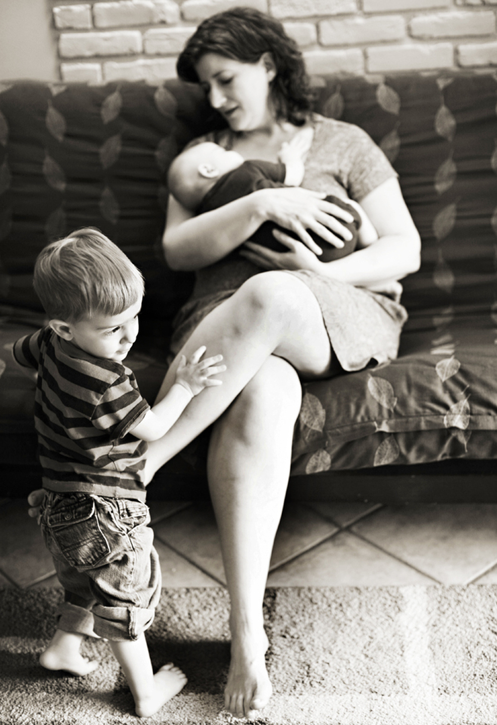 Melissa Gray, with her two sons, Thomas and baby Perry.