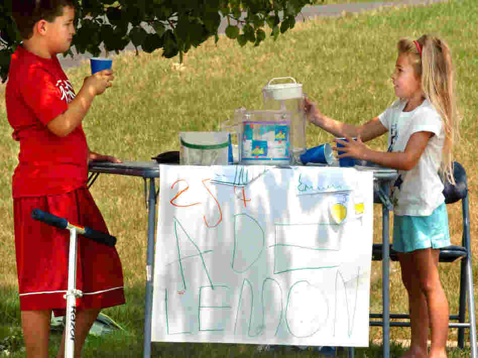 Matt Grozier, 8, and his neighbor, Alyssa Boyd, 5, at her lemonade stand near Lightstreet, Pa., in 2007. Matt Grozier, 8, and his neighbor, Alyssa Boyd, 5, at her lemonade stand near Lightstreet, Pa., in 2007.