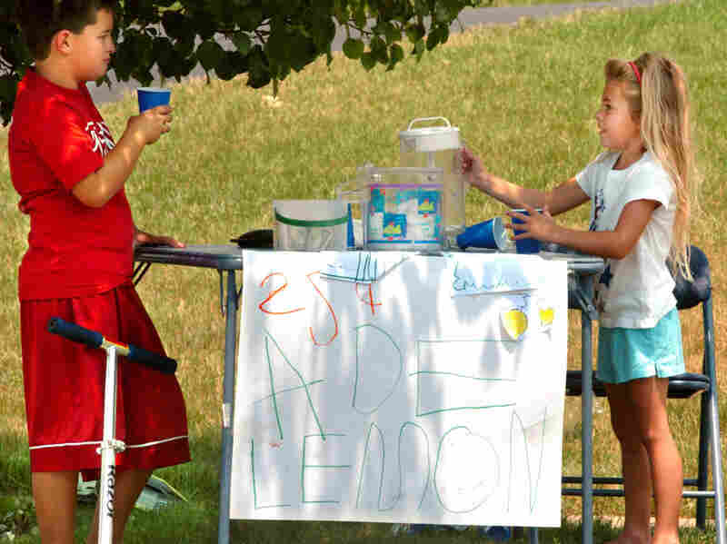 Matt Grozier, 8, and his neighbor, Alyssa Boyd, 5, at her lemonade stand near Lightstreet, Pa., in 2007. Matt Grozier, 8, and his neighbor, Alyssa Boyd, 5, at her lemonade stand near Lightstreet, Pa., in 2007.