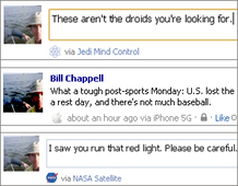 A status update's A status update's