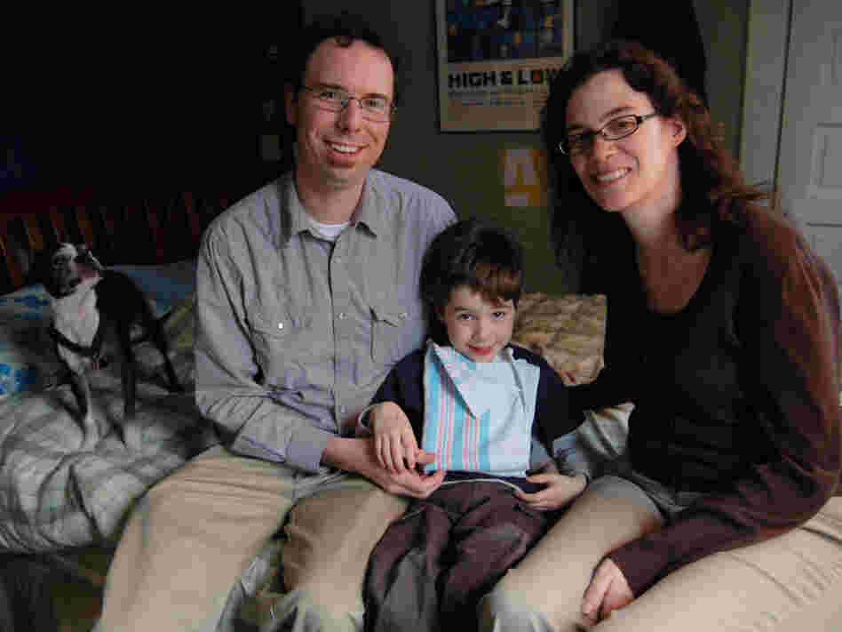 Zac and Penny Johnson's son Henry is 4, but they still have his hospital blanket in a box with other keepsakes. Zac remembers bringing one of these blankets home to their dog Daisy to smell, in anticipation of Henry's homecoming.