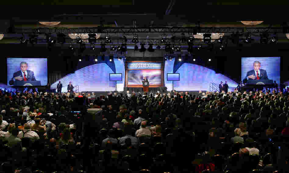 President Bush spoke at the American Legislative Exchange Council's annual meeting in Philadelphia on July 26, 2007.