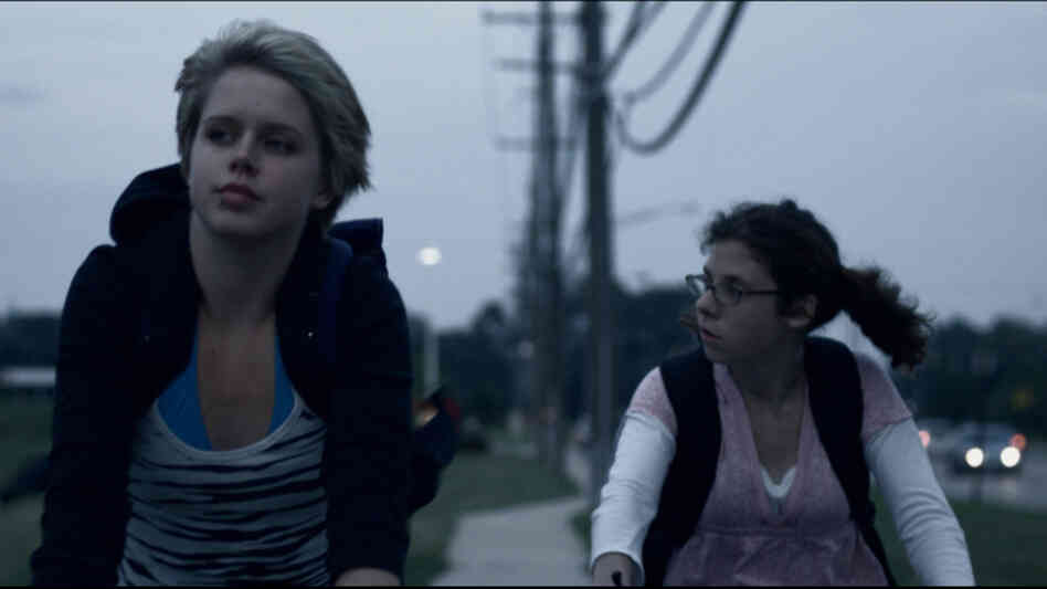 Claire Sloma (left) and Annette DeNoyer are teenagers yearning for something more in The Myth Of The American Sleepover, a film that yearns to be something more, as well. Claire Sloma (left) and Annette DeNoyer are teenagers yearning for something more in The Myth Of The American Sleepover, a film that yearns to be something more, as well.