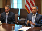 President Obama and House Speaker John Boehner at a White House meeting, July 13, 2011. President Obama and House Speaker John Boehner at a White House meeting, July 13, 2011.