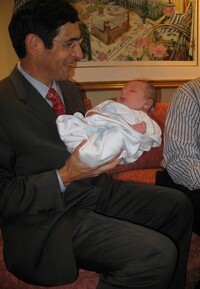 Dr. Steven Adashek,a mohel, performed Bram's bris. He administered a local anesthetic to the baby boy.