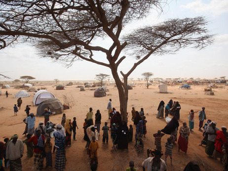 In Dadaab, Kenya, newly arrived Somali refugees lined up for tents Thursday (July 21, 2011). In Dadaab, Kenya, newly arrived Somali refugees lined up for tents Thursday (July 21, 2011).